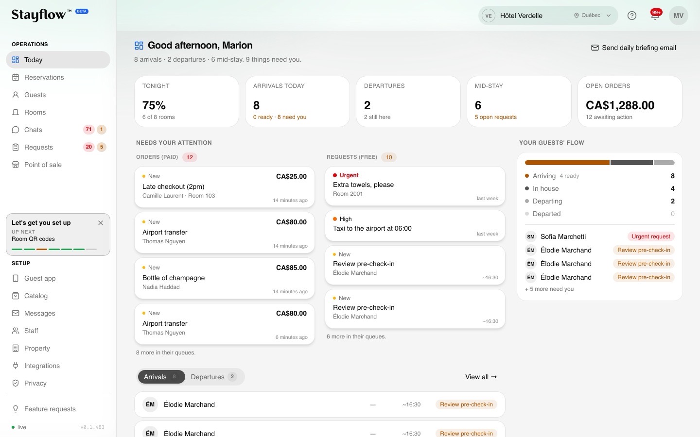 The Stayflow console