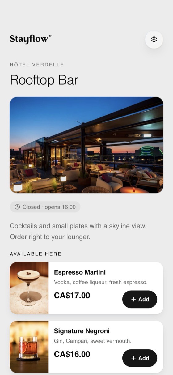 A guest placing an order from their phone